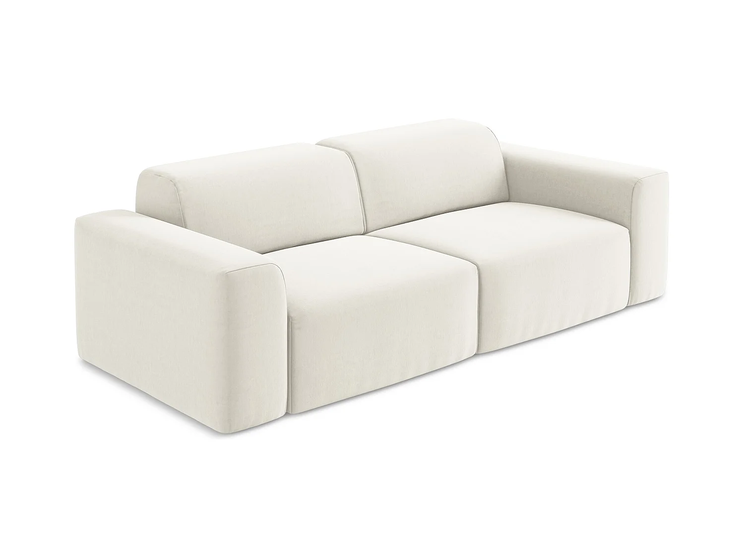 Tweezits modulaire bank van lichtbeige velours - KELI