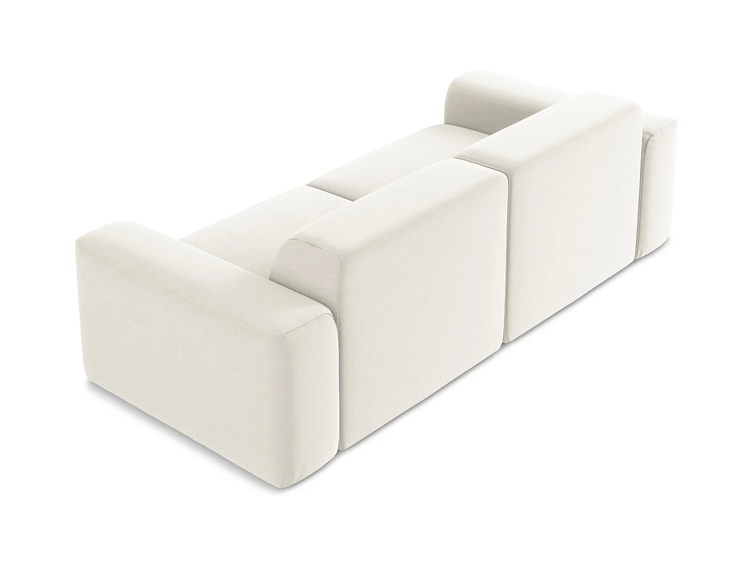 Tweezits modulaire bank van lichtbeige velours - KELI