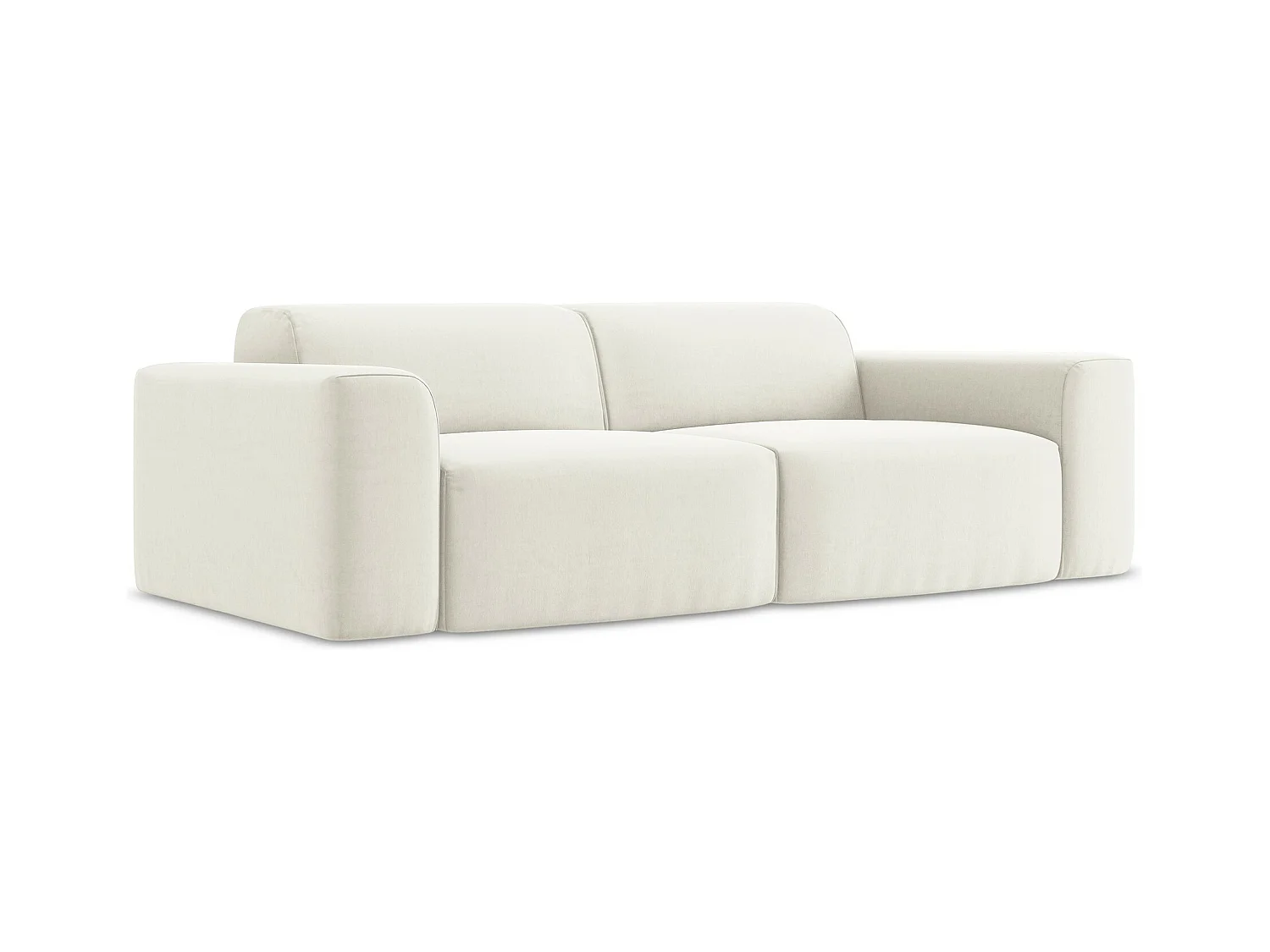 Canapé modulable 2 places en velours - beige clair - KELI