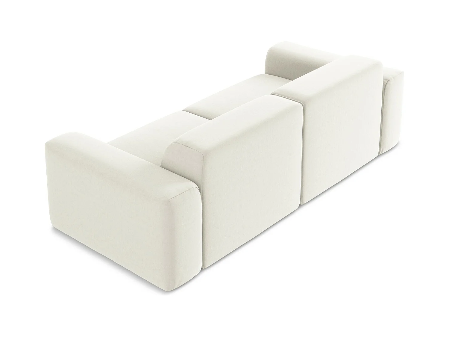 Canapé modulable 2 places en velours - beige clair - KELI