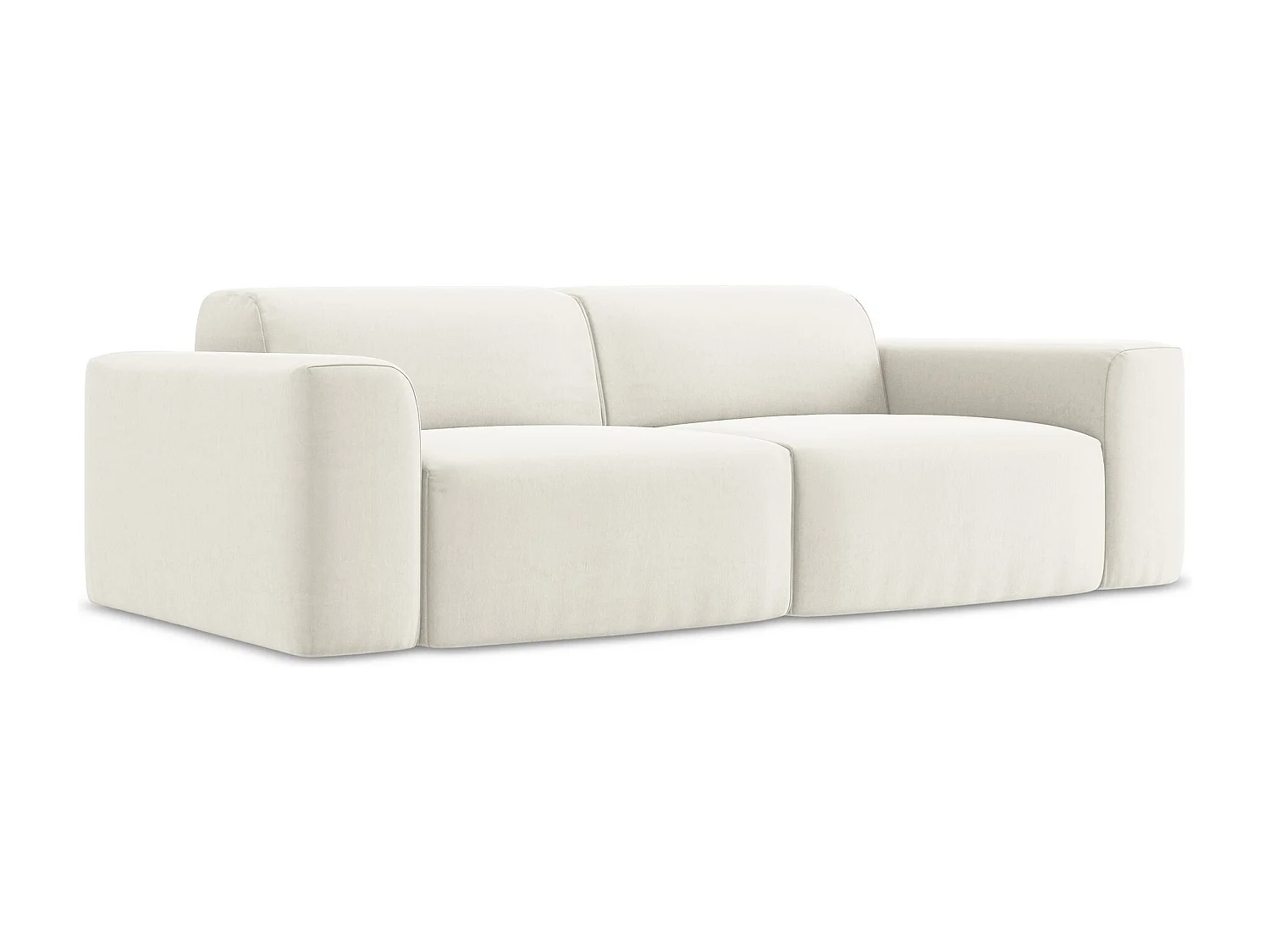 Canapé modulable 2 places en velours - beige clair - KELI