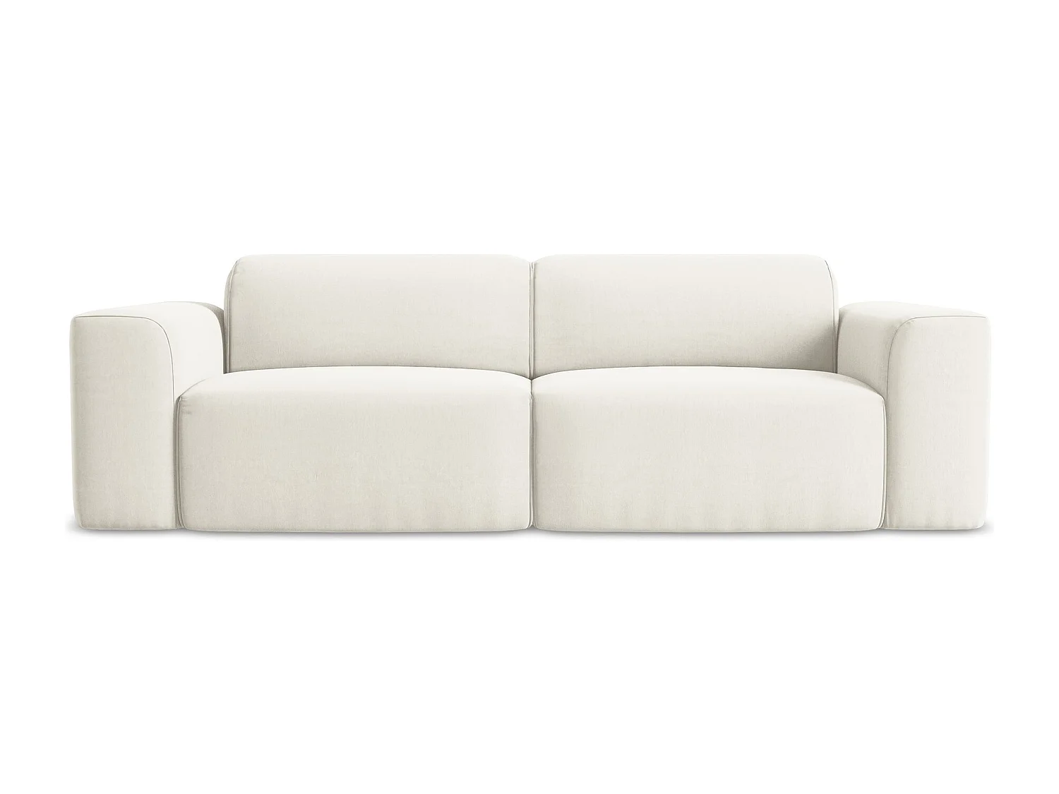 Canapé modulable 2 places en velours - beige clair - KELI