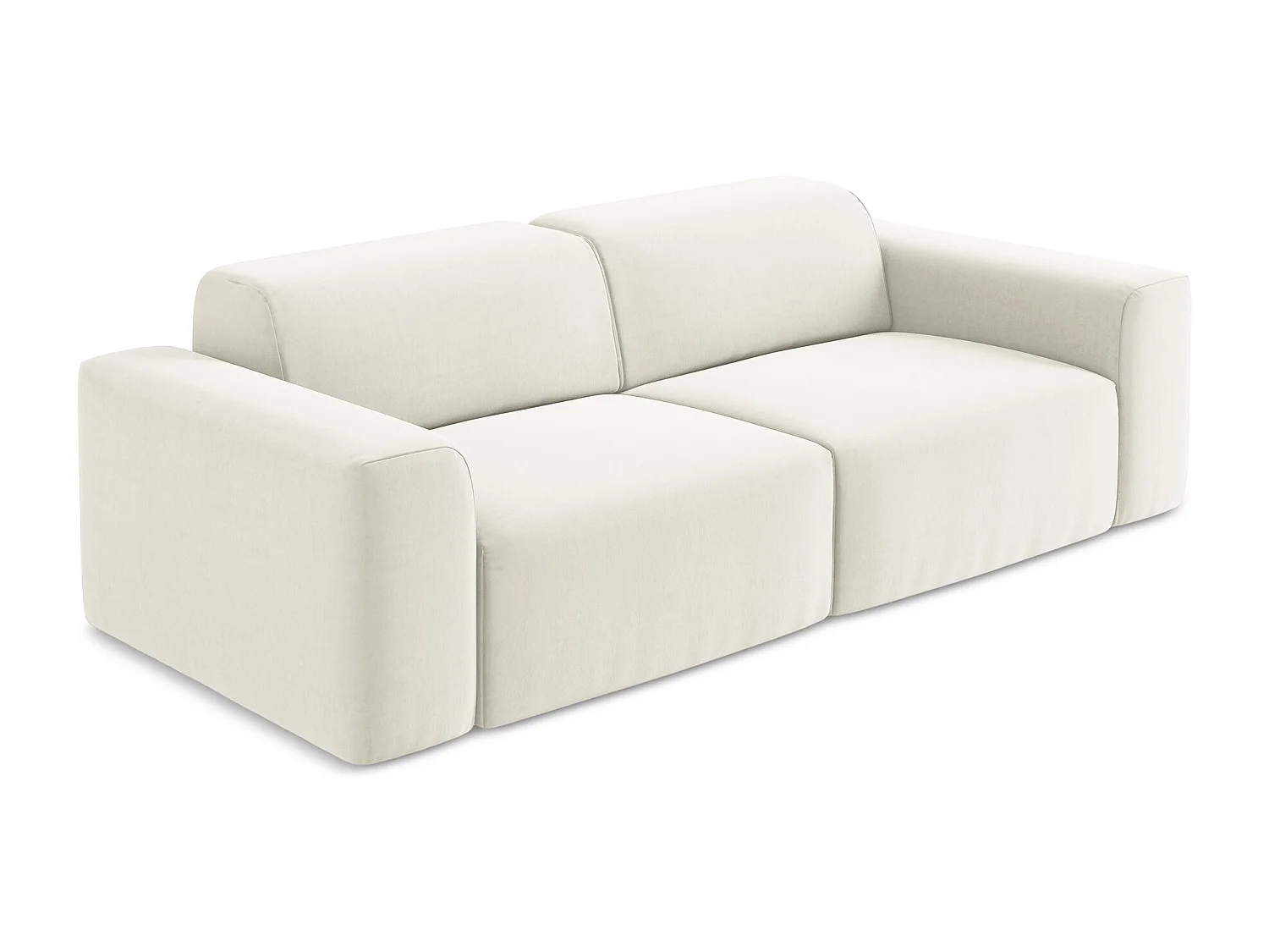 Canapé modulable 2 places en velours - beige clair - KELI