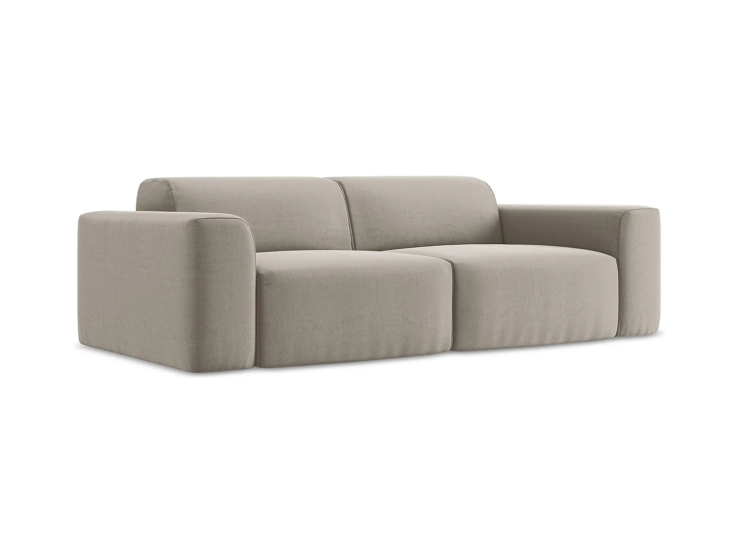 Driezits modulaire bank van taupe velours - KELI