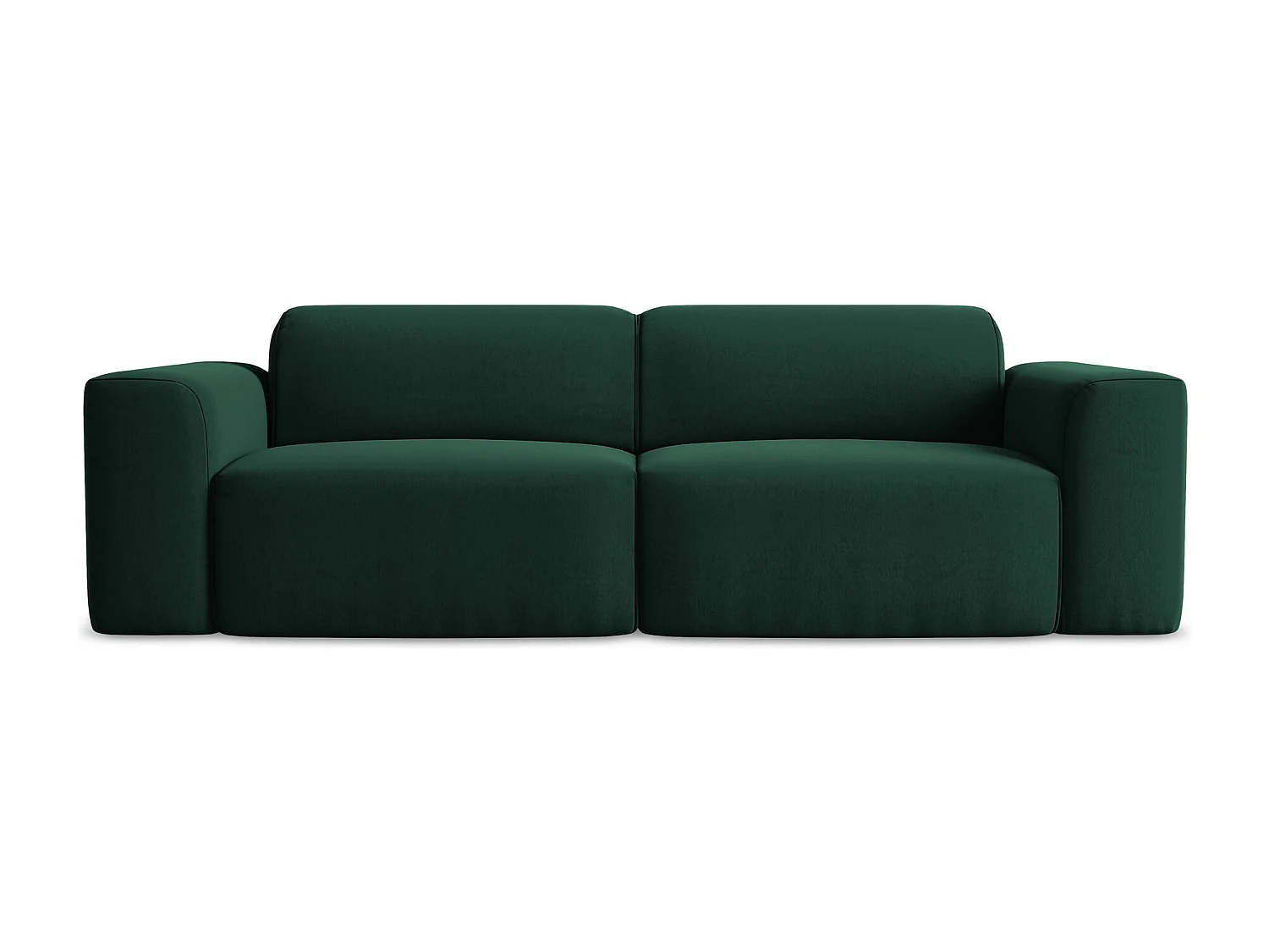 Modułowa sofa 2-osobowa - z tkaniny welwetowej - butelkowa zieleń - KELI