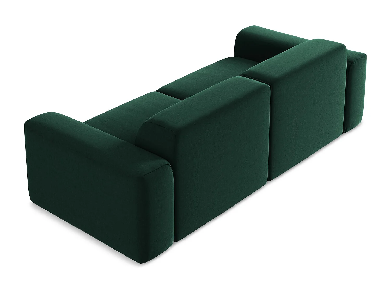 Modułowa sofa 2-osobowa - z tkaniny welwetowej - butelkowa zieleń - KELI