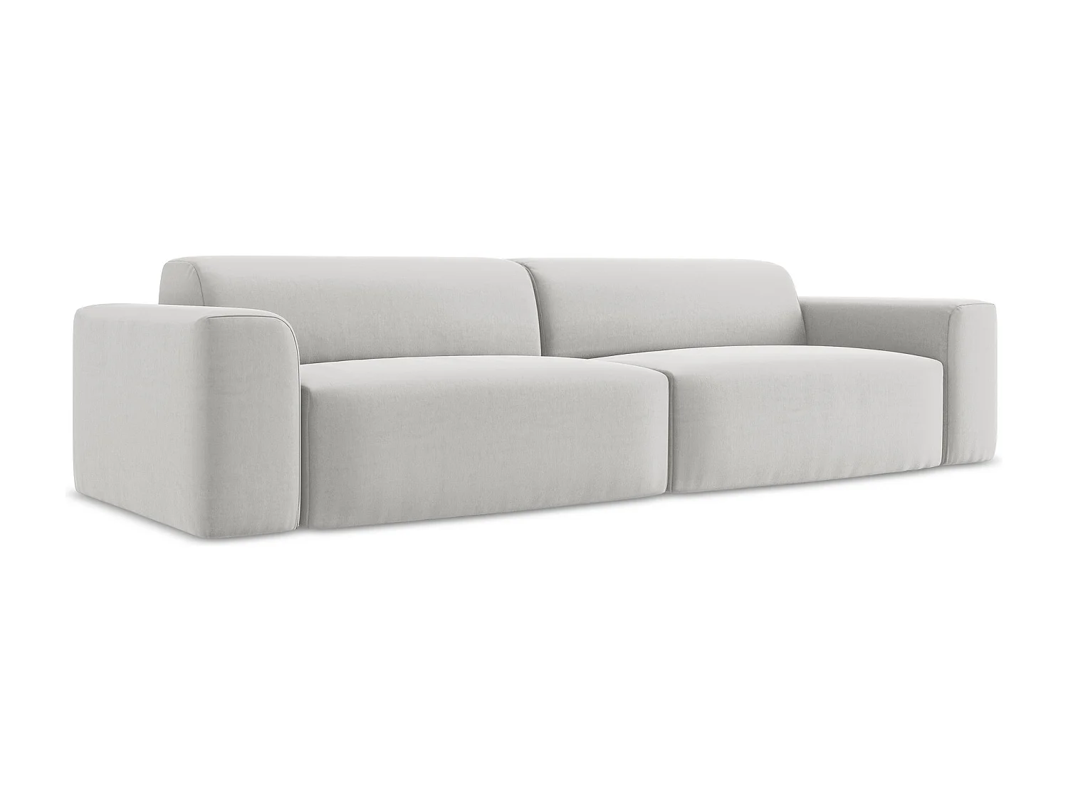 Modulares 4-Sitzer Sofa - - Samt - Silber - KELI