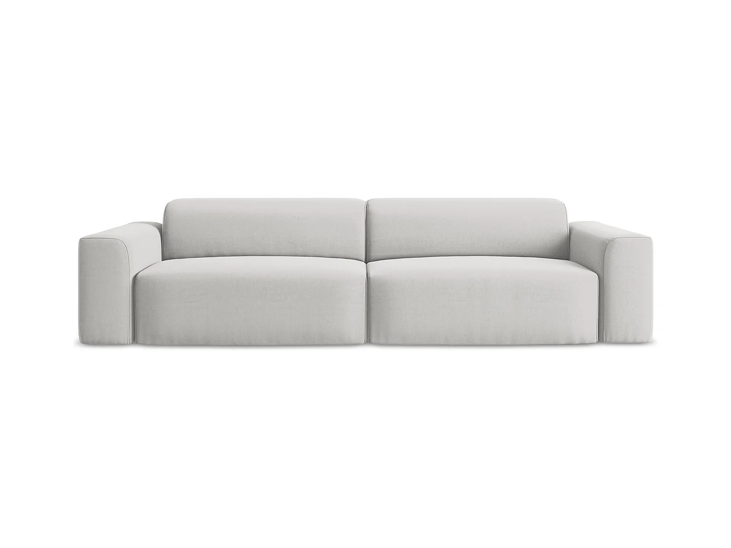 Modulares 4-Sitzer Sofa - - Samt - Silber - KELI