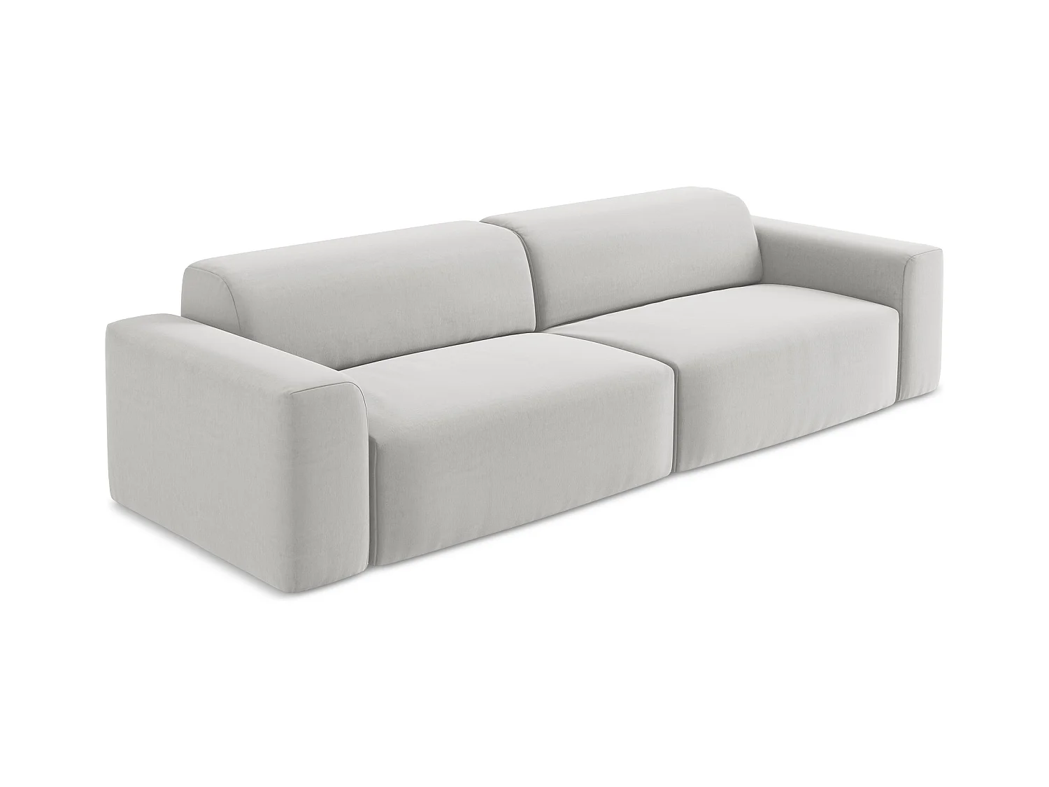 Modulares 4-Sitzer Sofa - - Samt - Silber - KELI