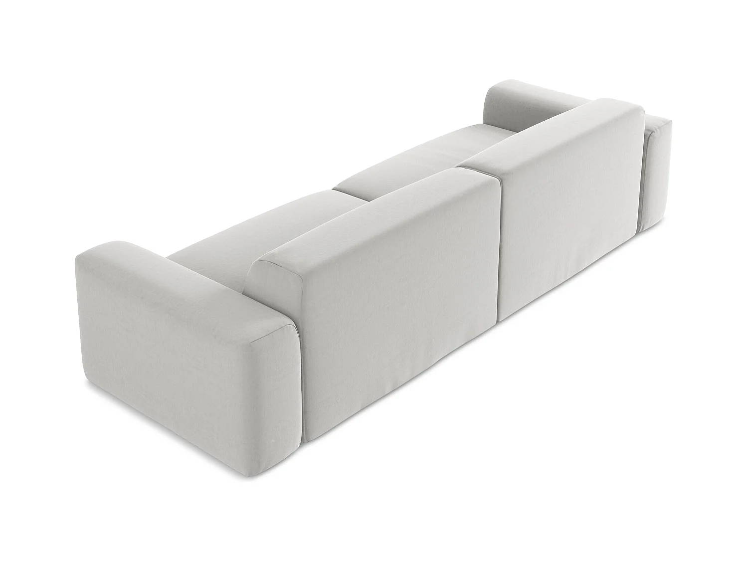 Modulares 4-Sitzer Sofa - - Samt - Silber - KELI
