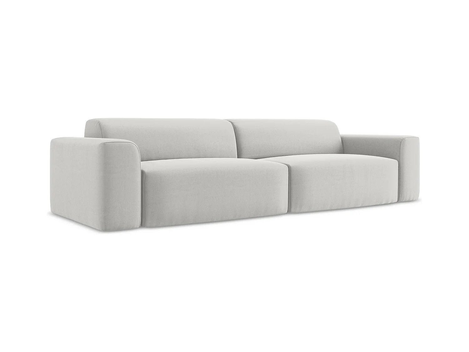 Canapé modulable 4 places en velours - argent - KELI