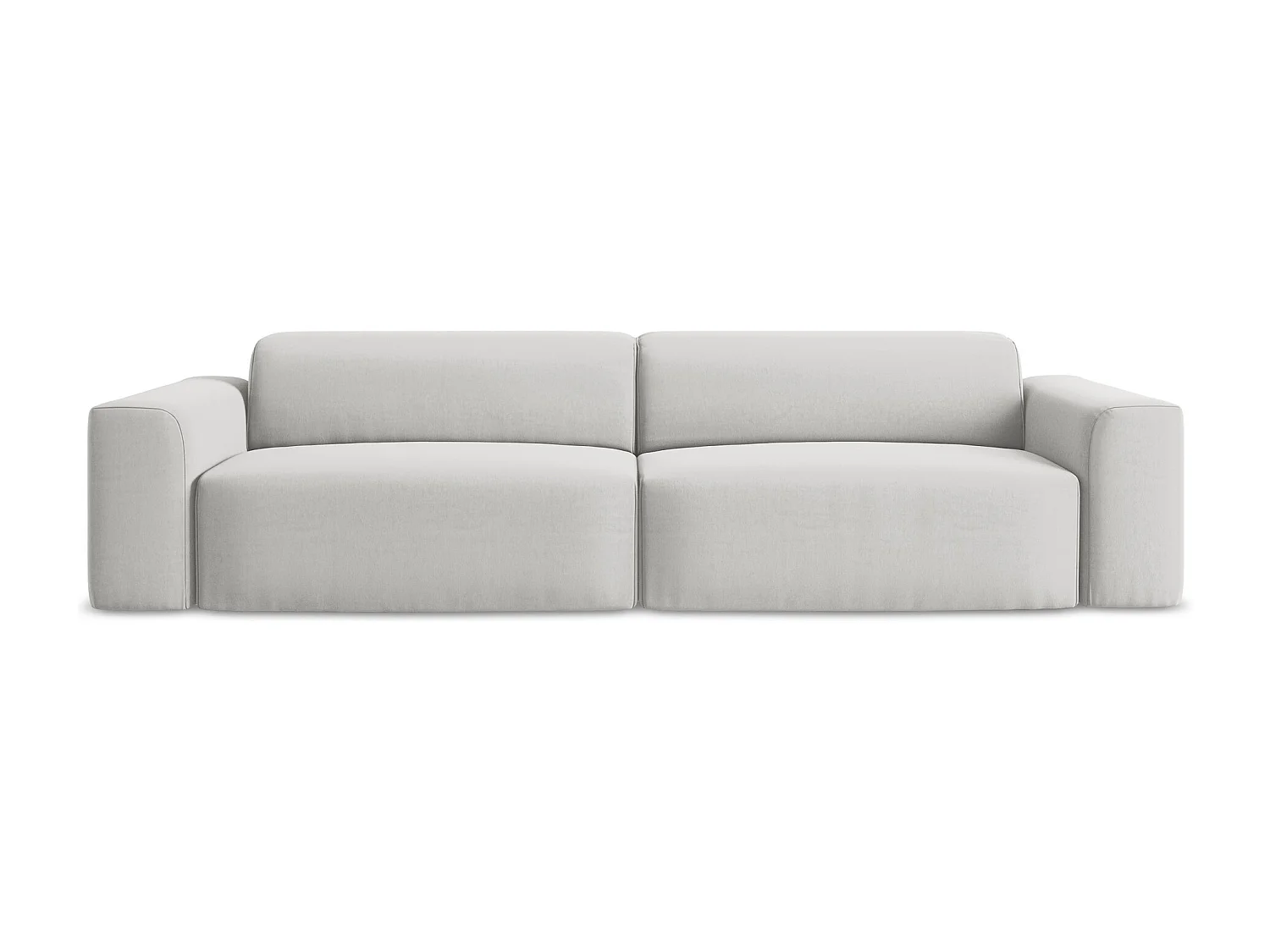 Canapé modulable 4 places en velours - argent - KELI