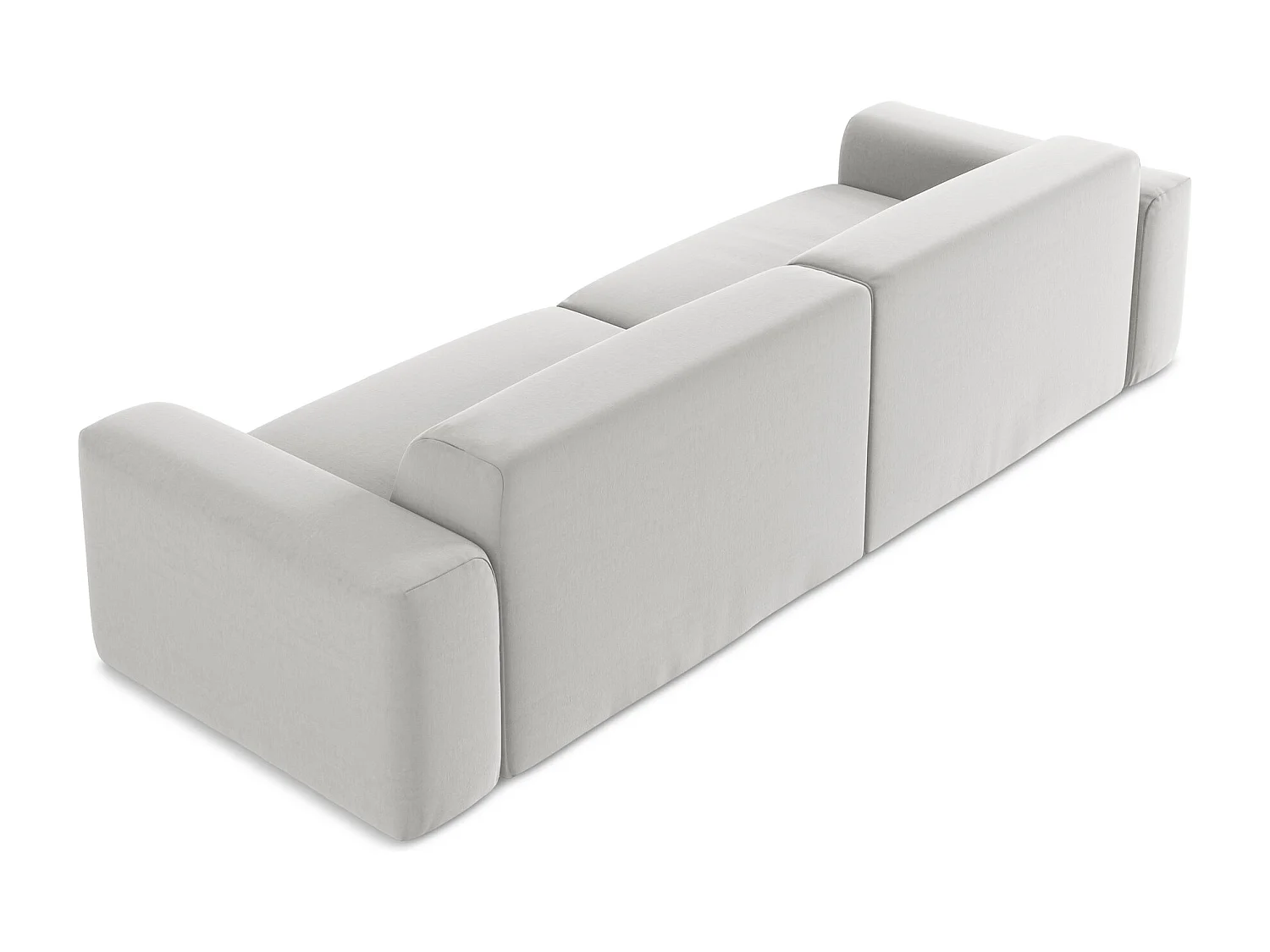 Canapé modulable 4 places en velours - argent - KELI