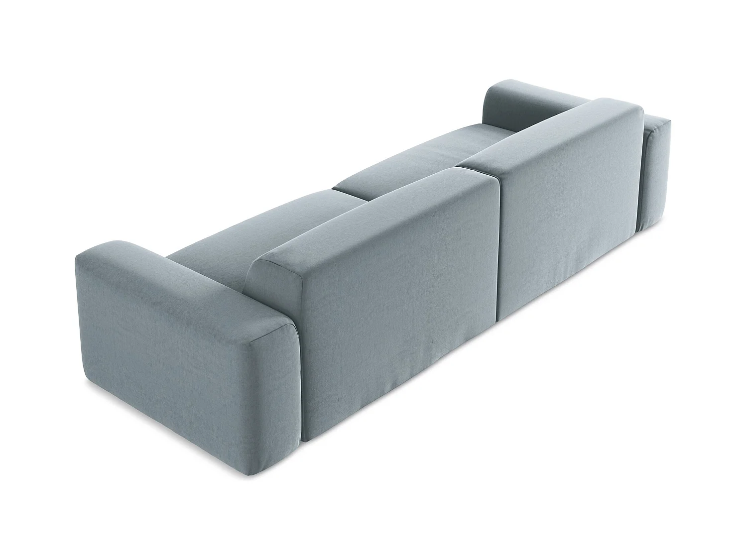 4-osobowa kanapa modułowa - z tkaniny welwetowej - jasny niebieski - KELI