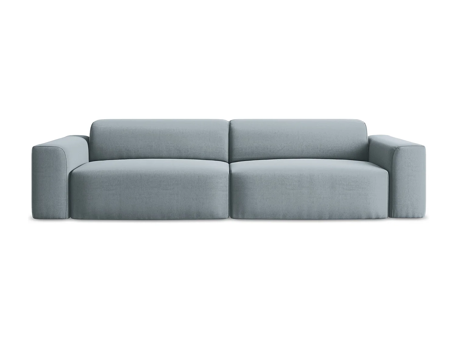 Canapé modulable 4 places en velours - bleu clair - KELI