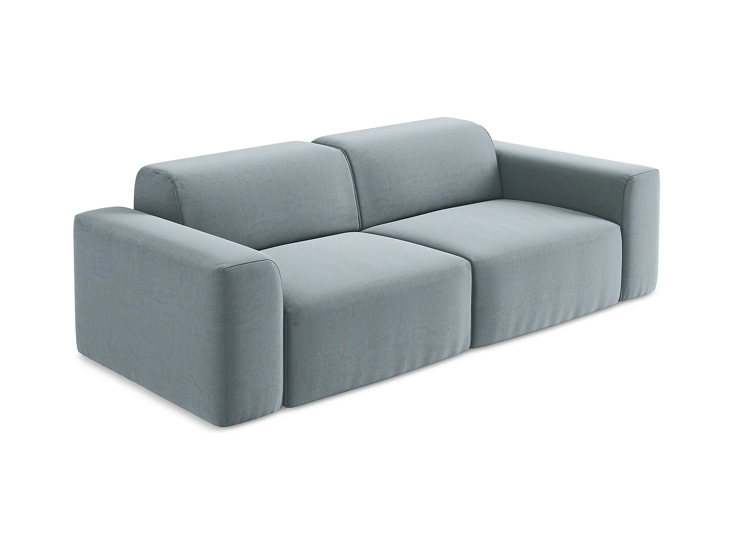 2-Sitzer Sofa - - Samt - Hellblau - KELI