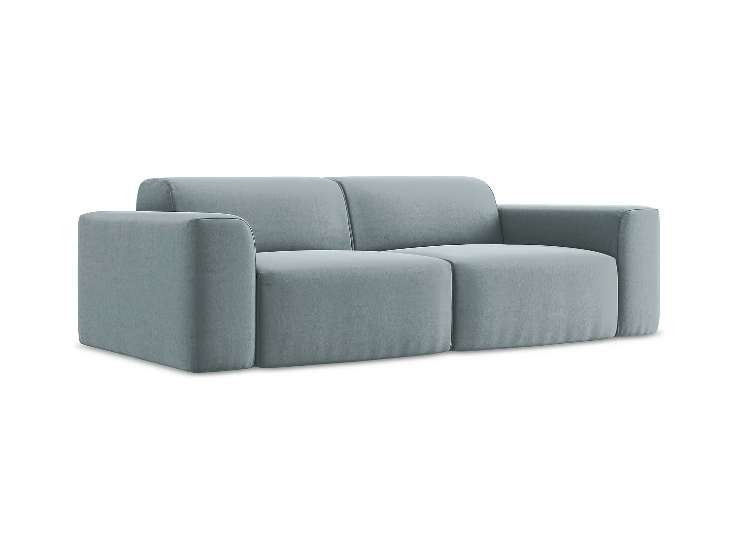 2-Sitzer Sofa - - Samt - Hellblau - KELI