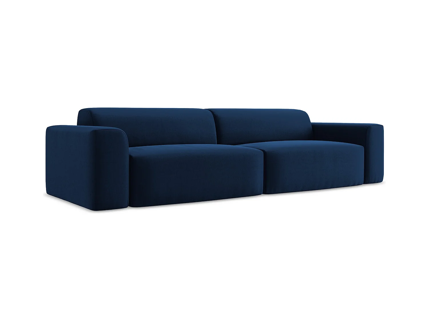 Canapé modulable 4 places en velours - bleu royal - KELI