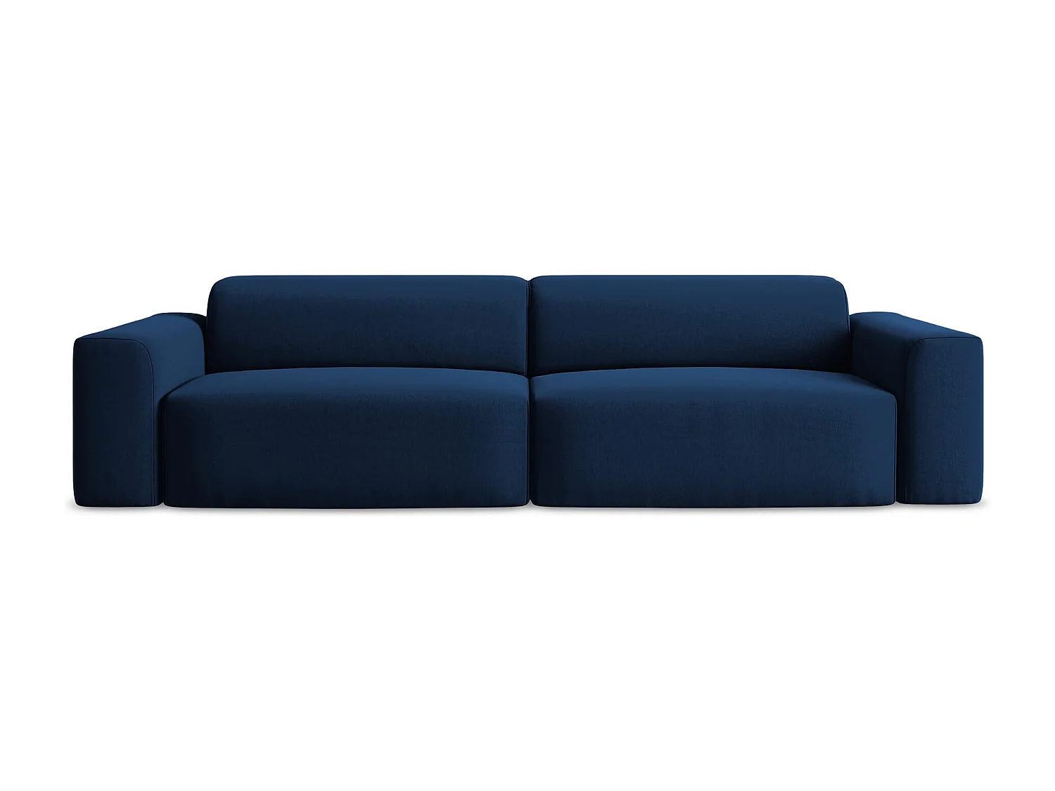 Vierzits modulaire bank van koningsblauw velours - KELI