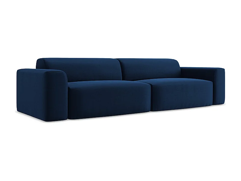 Canapé modulable 4 places en velours - bleu royal - KELI