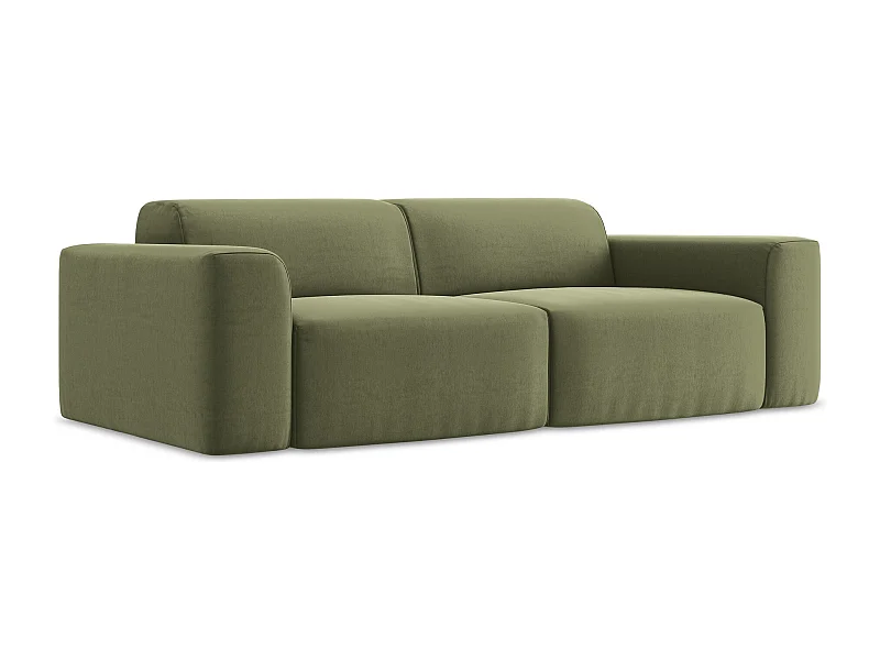 2-Sitzer Sofa - - Samt - Olive - KELI