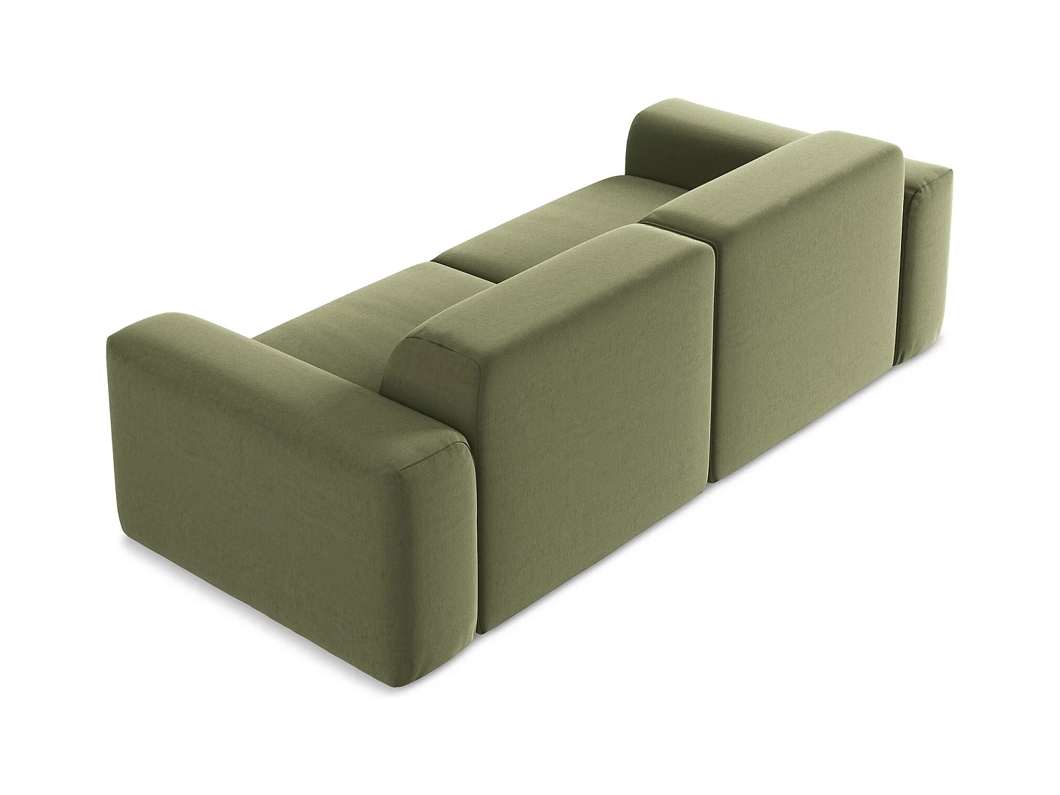 Tweezits modulaire bank van olijfgroen velours - KELI
