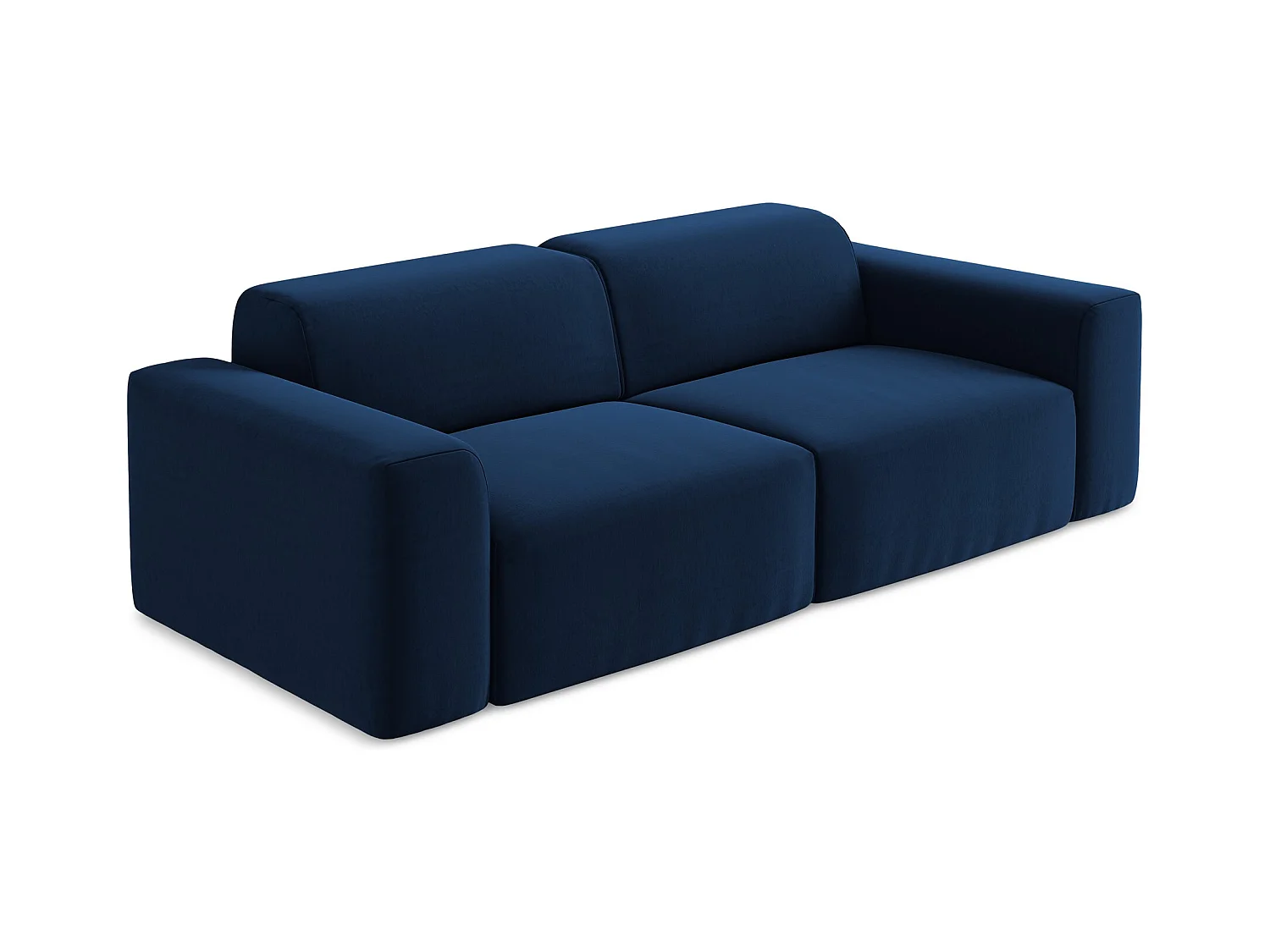 Modulares 3-Sitzer Sofa - - Samt - Königsblau - KELI