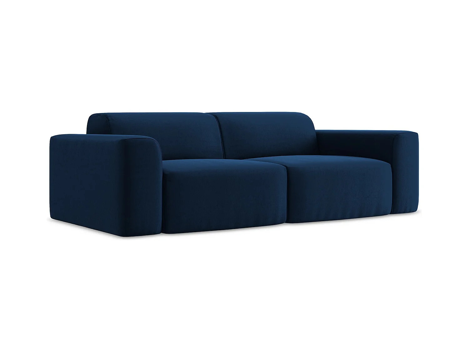 Canapé modulable 3 places en velours - bleu royal - KELI