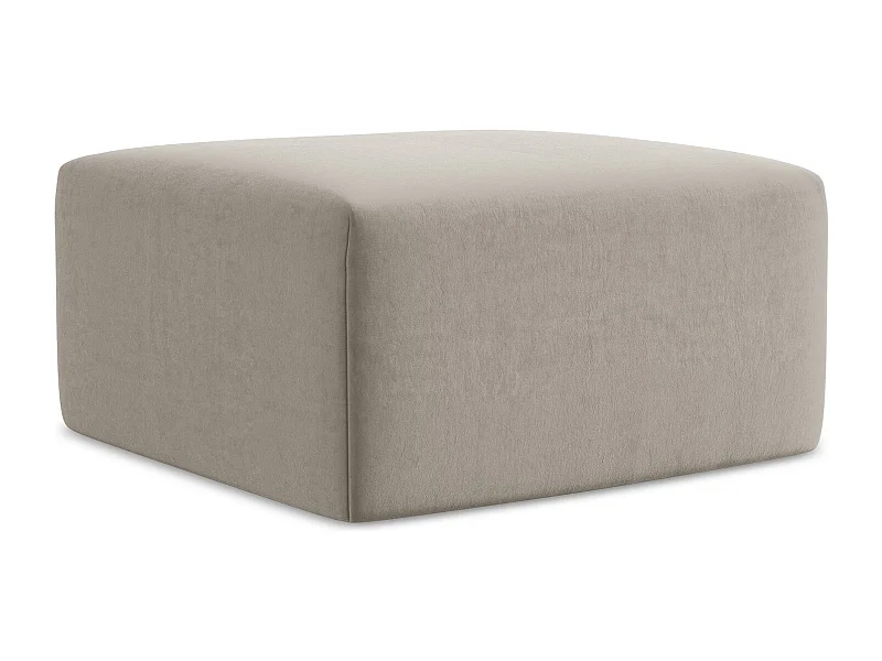 Poef van taupe velours - KELI