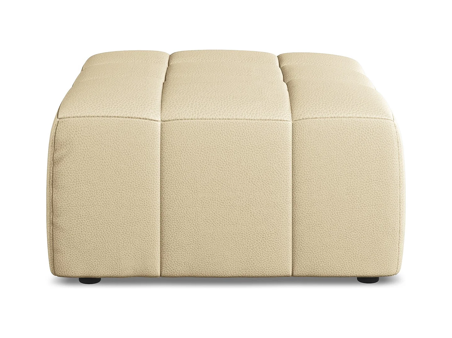 Poef van beige kunstleer - ALOHA