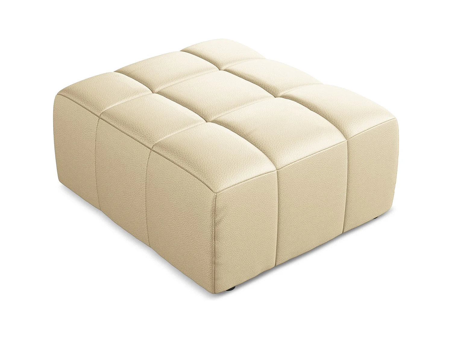 Poef van beige kunstleer - ALOHA