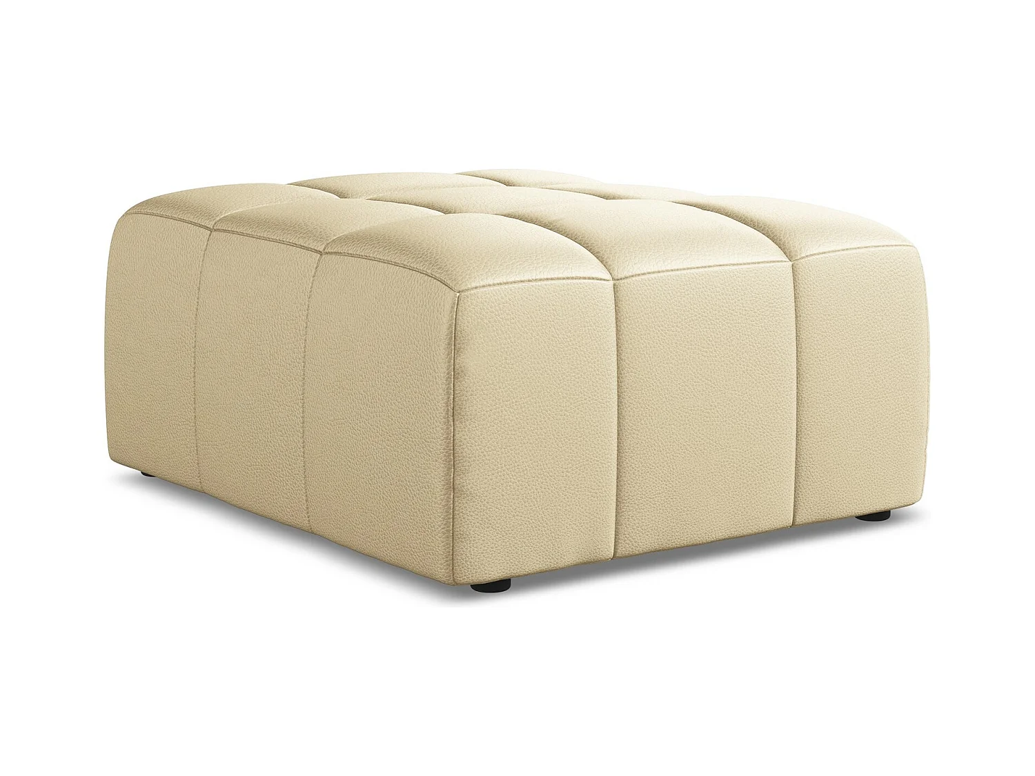 Pouf - Hocker - Kunstleder - Beige - ALOHA