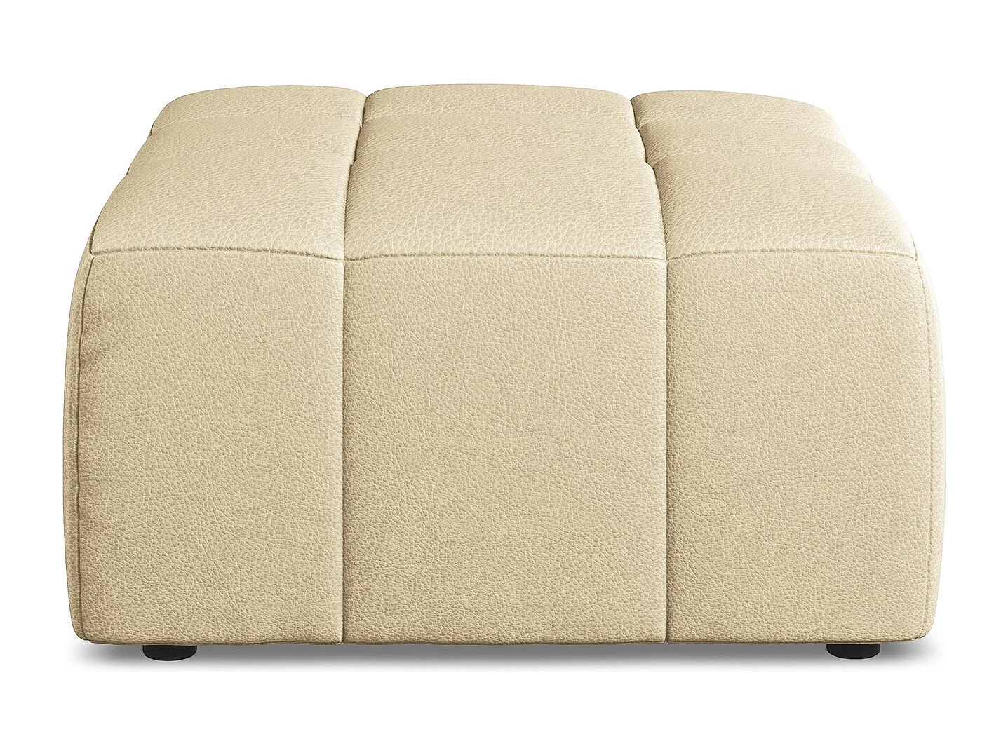 Puff em couro sintético bege - ALOHA