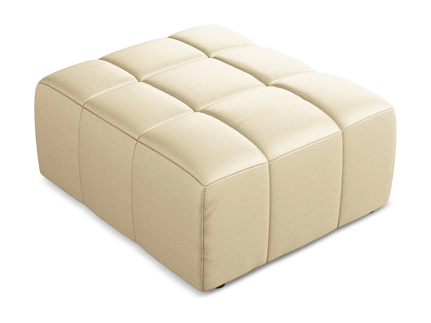 Puff em couro sintético bege - ALOHA