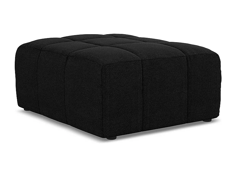 Pufa - z tkaniny bouclé - czarny - ALOHA