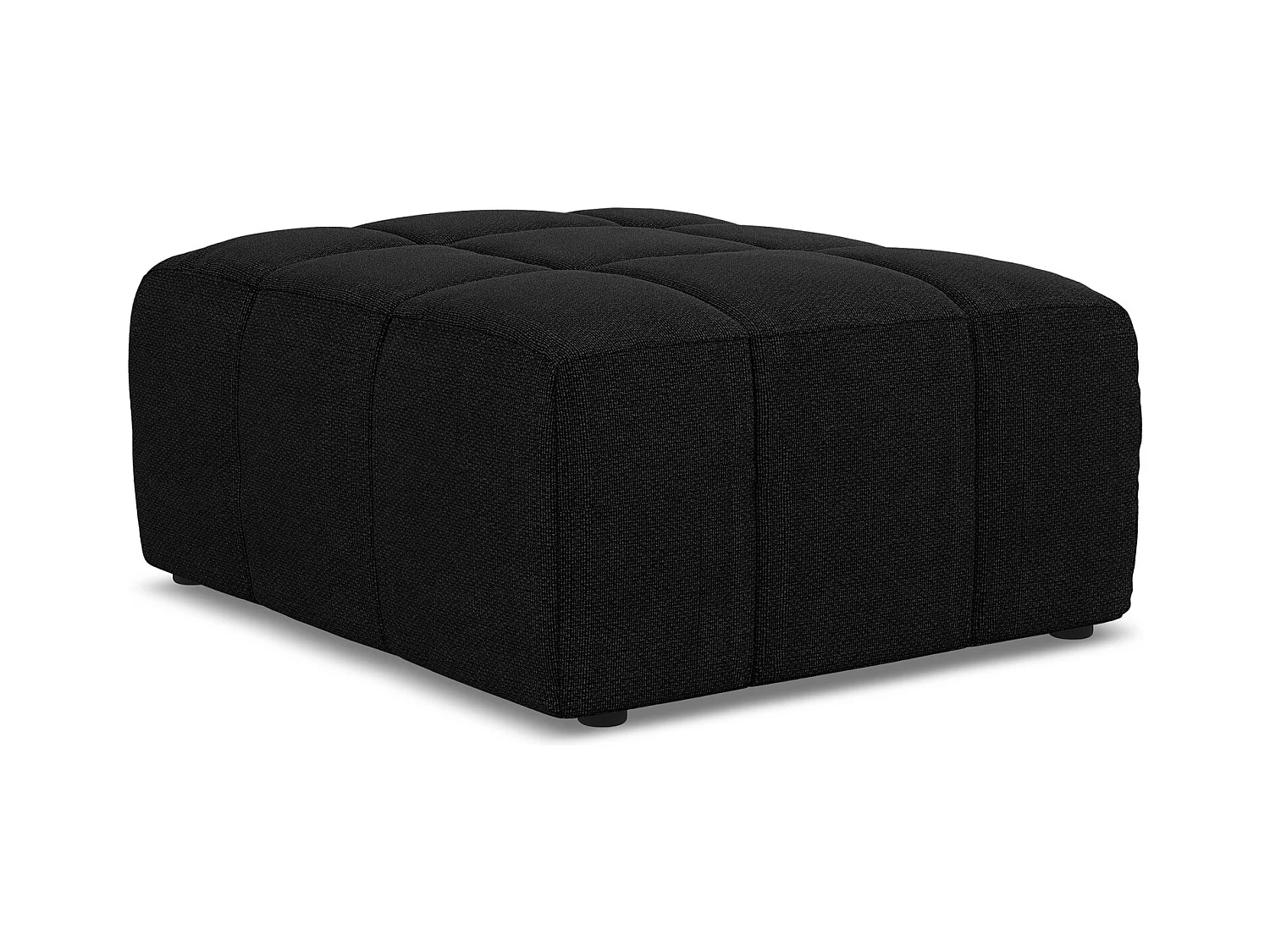 Poef van zwart bouclé - ALOHA