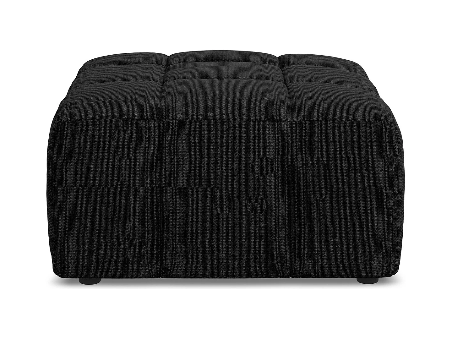 Poef van zwart bouclé - ALOHA