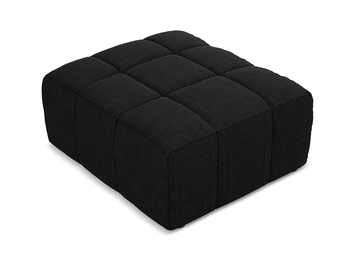 Poef van zwart bouclé - ALOHA