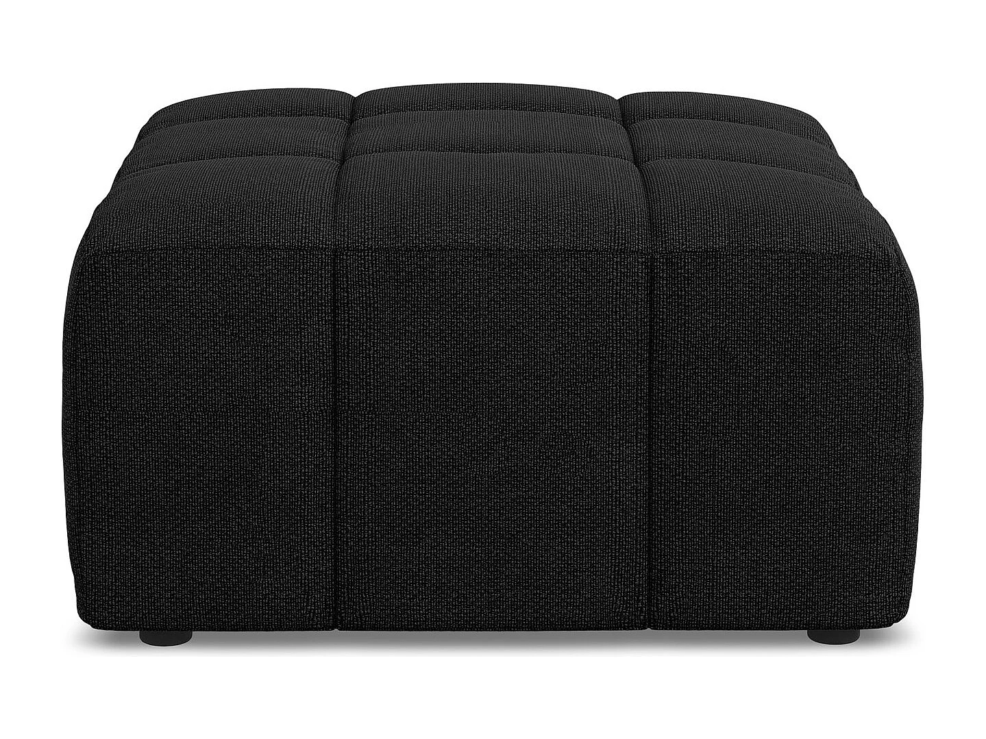Pouf en tissu bouclette - noir - ALOHA