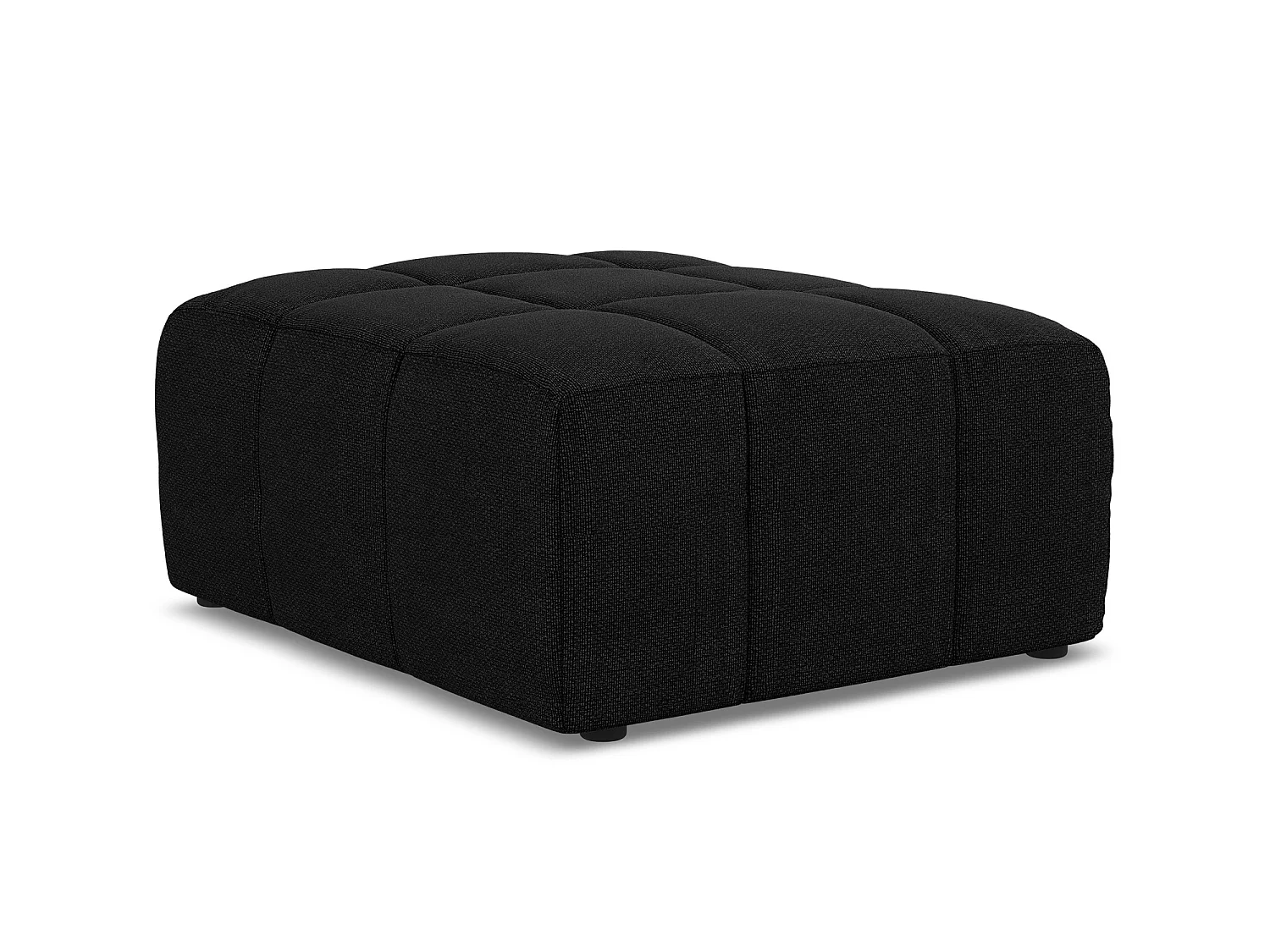 Pouf - Hocker - Bouclé - Schwarz - ALOHA