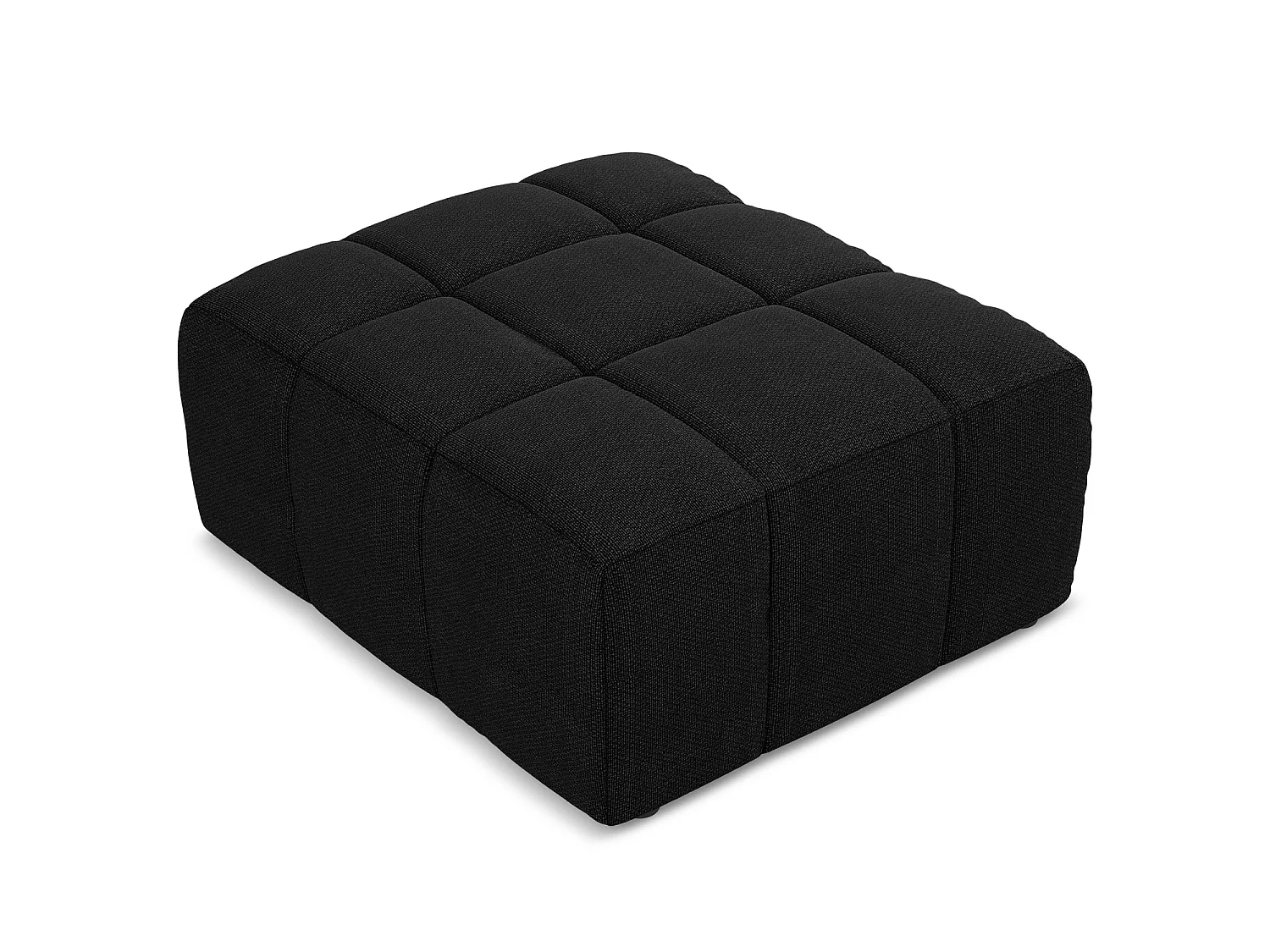 Pouf - Hocker - Bouclé - Schwarz - ALOHA