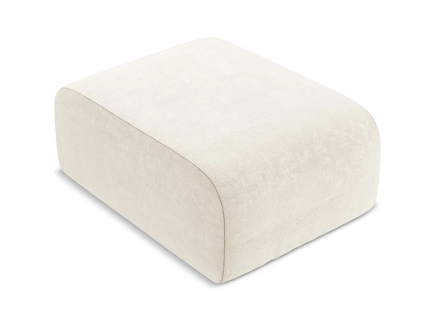 Pufa - z tkaniny szenilowej - jasny beż - LANI