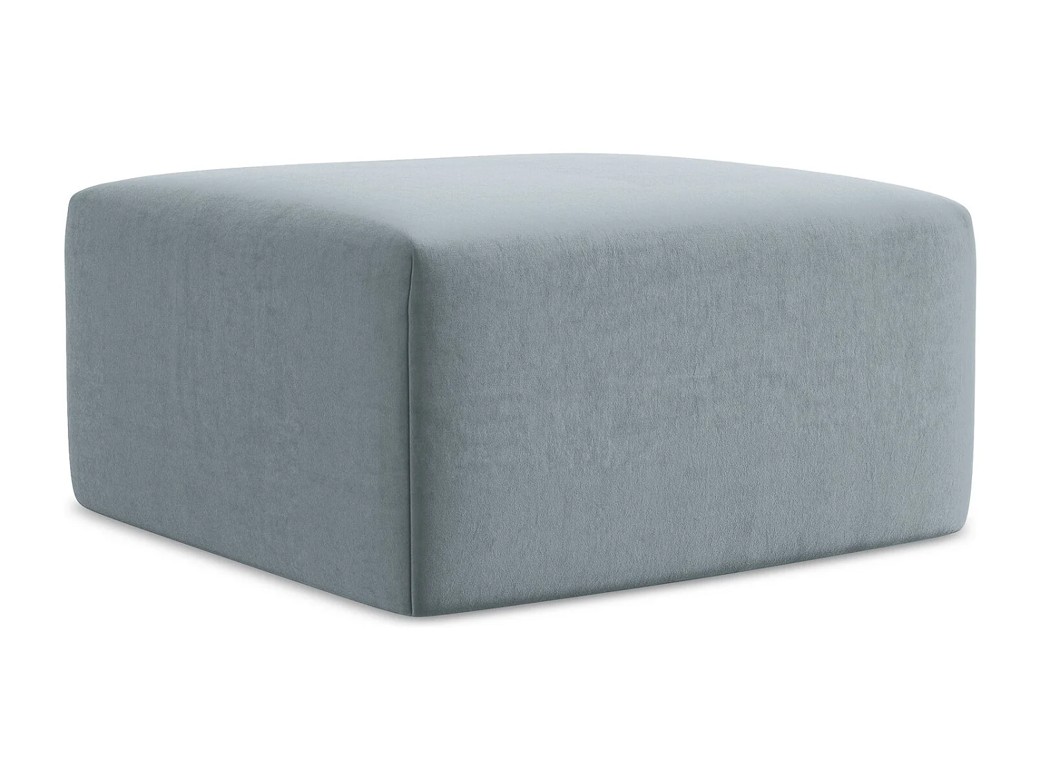 Pufa - z tkaniny welwetowej - jasny niebieski - KELI