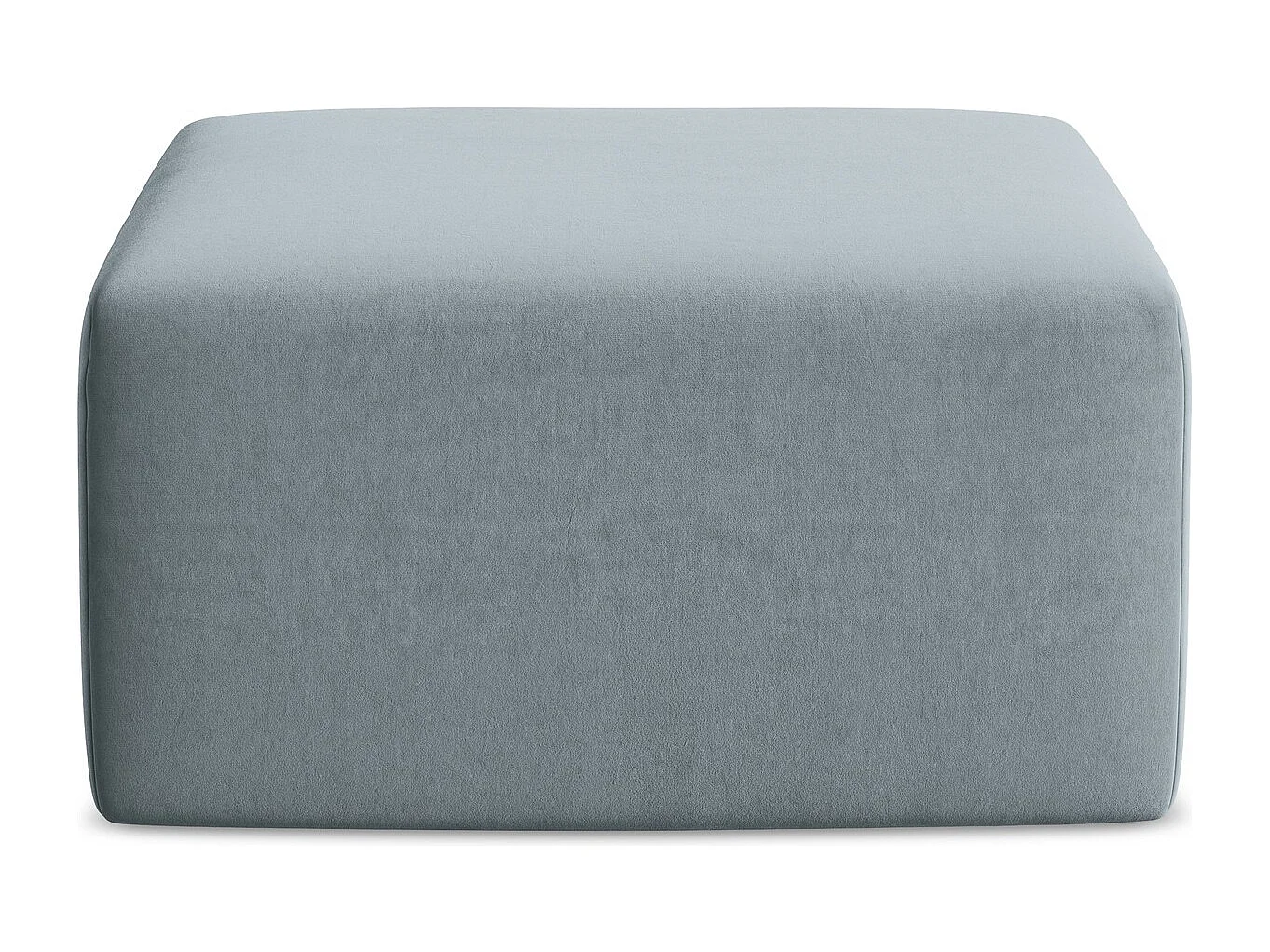 Pufa - z tkaniny welwetowej - jasny niebieski - KELI