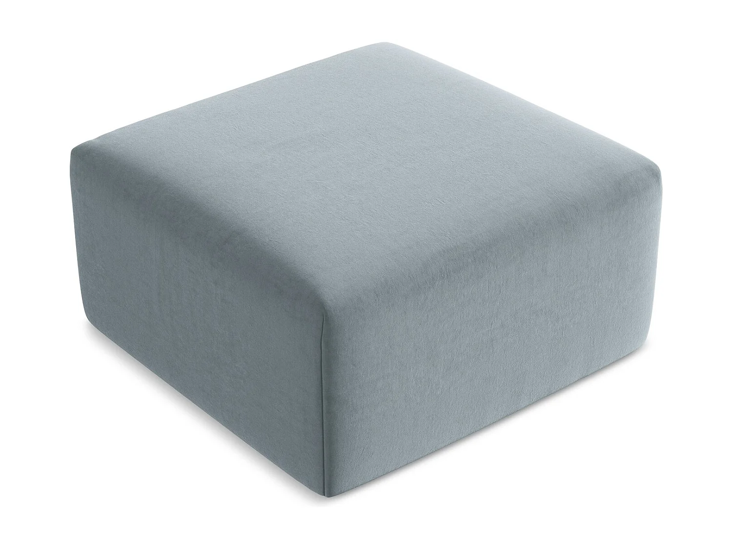 Pufa - z tkaniny welwetowej - jasny niebieski - KELI