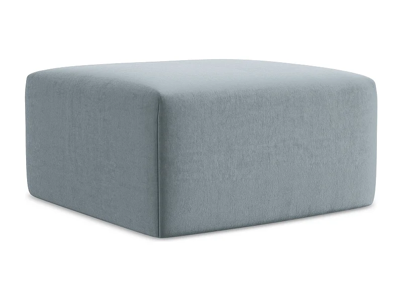 Poef van lichtblauw velours - KELI