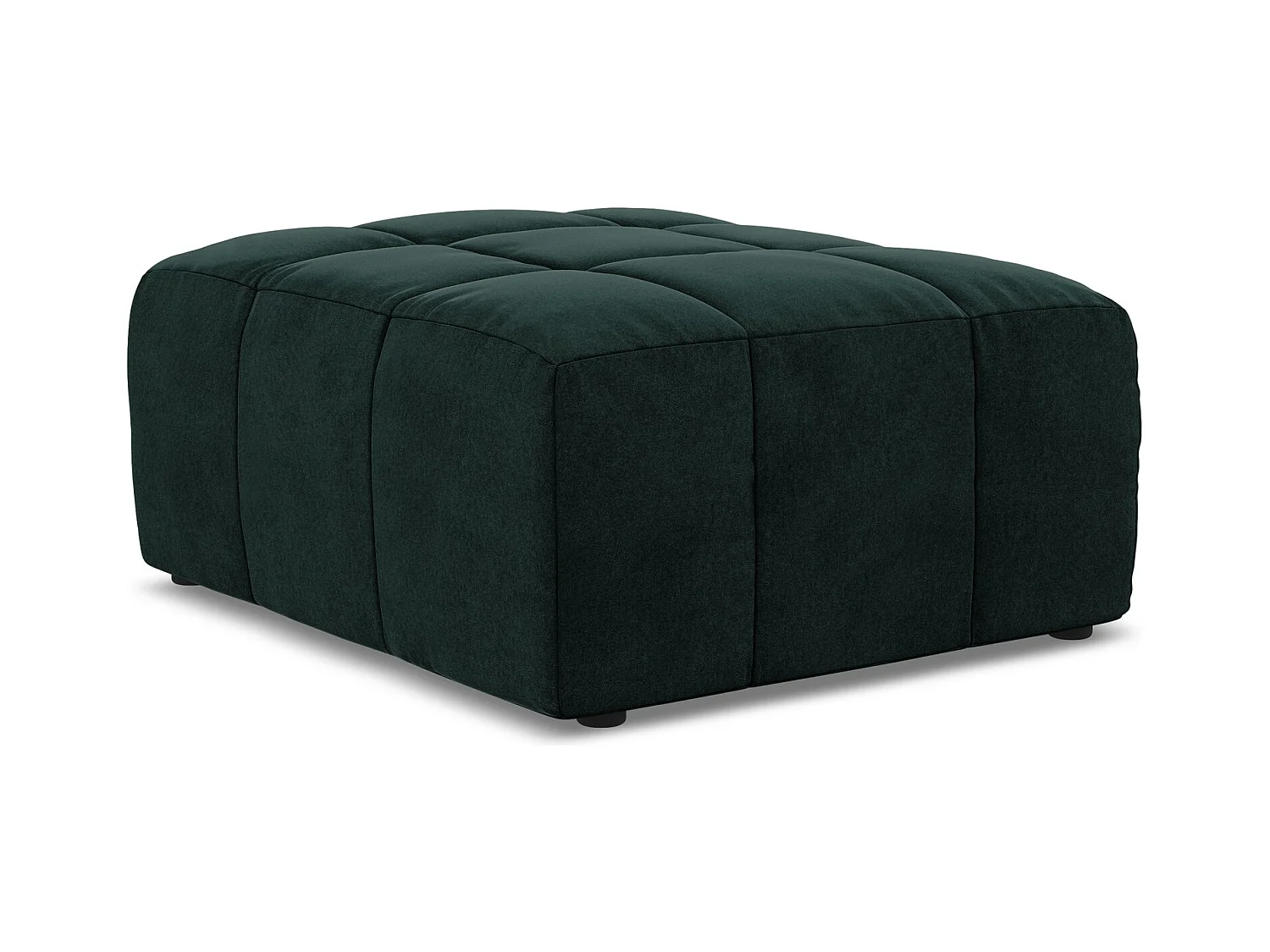 Pufa - z tkaniny welwetowej - szaro-zielony - ALOHA