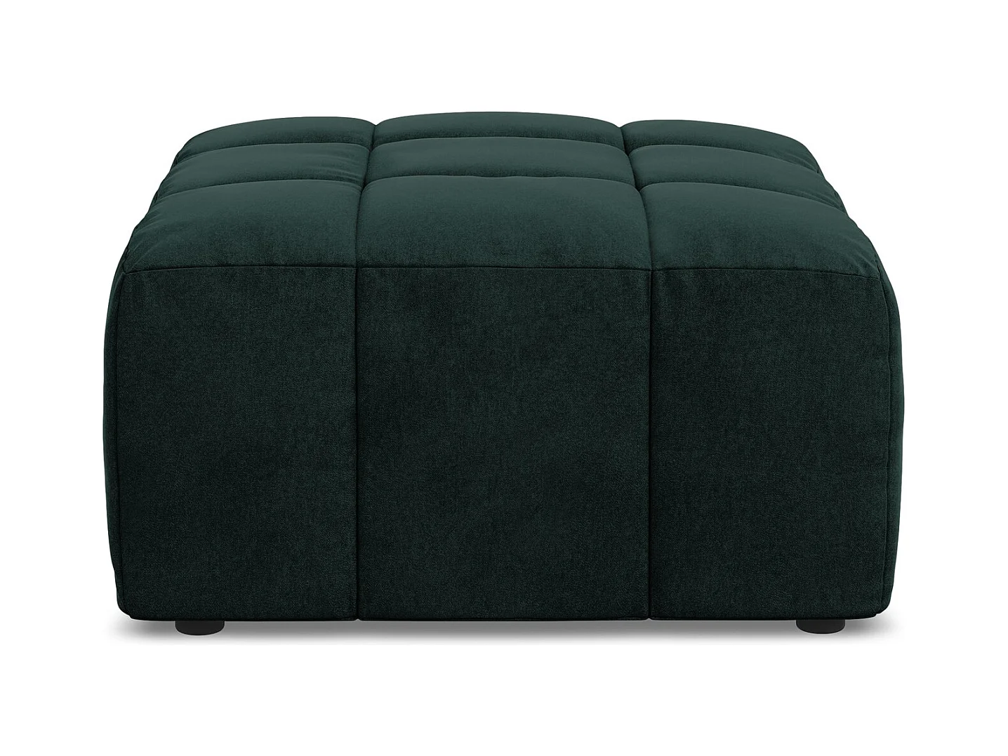 Pufa - z tkaniny welwetowej - szaro-zielony - ALOHA