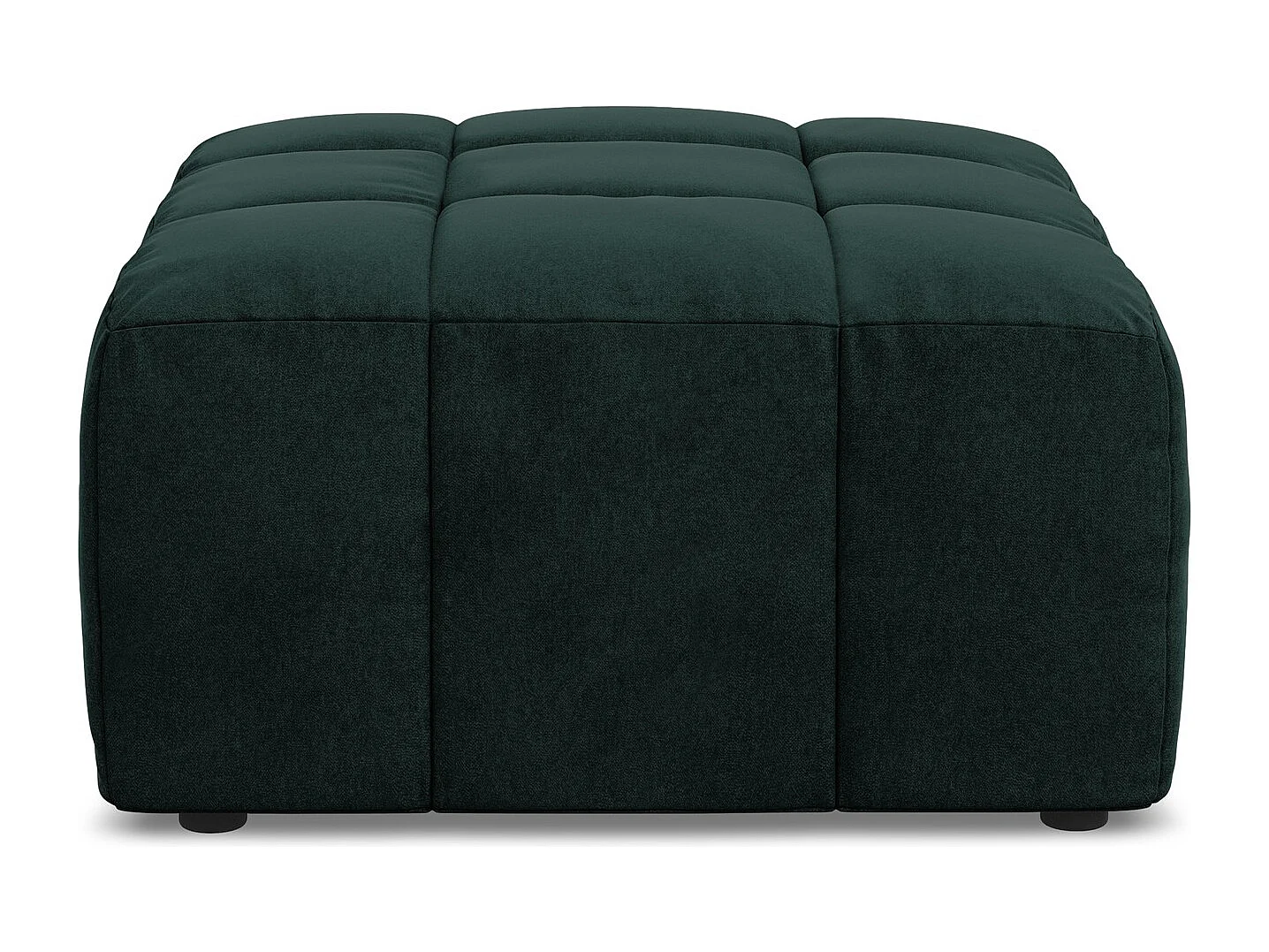 Pufa - z tkaniny welwetowej - szaro-zielony - ALOHA