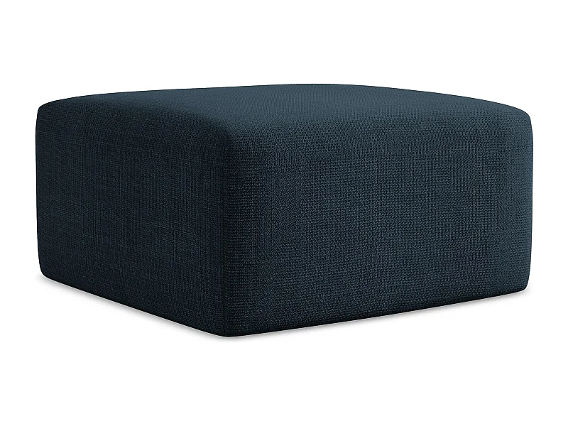 Pouf en tissu texturé - bleu royal - KELI